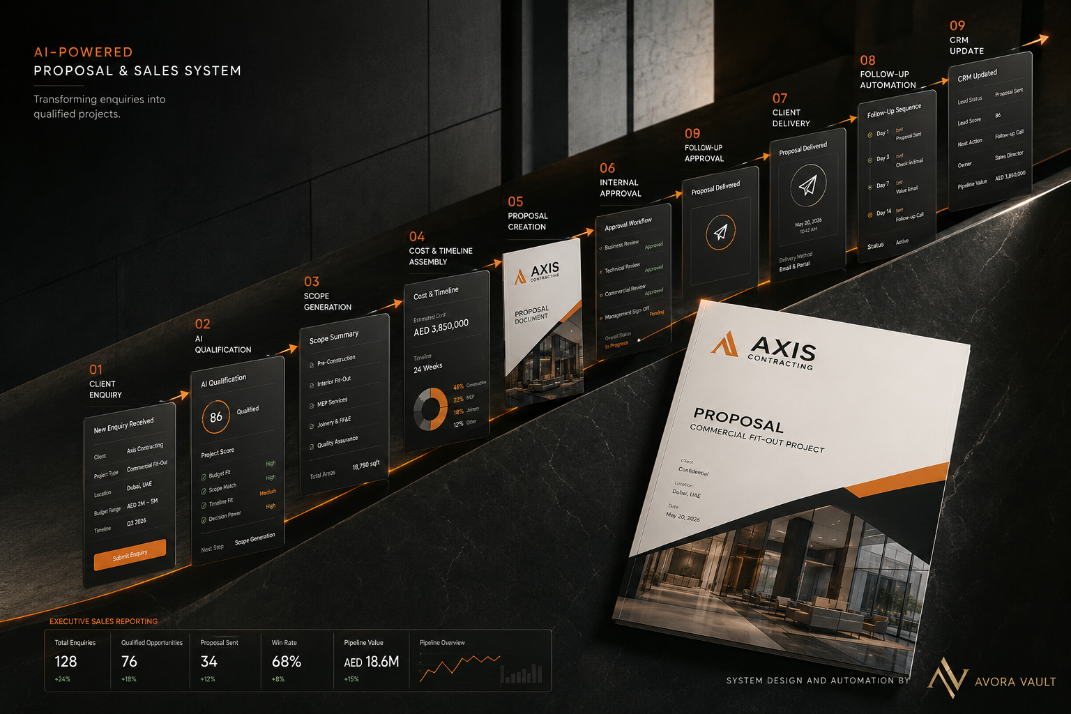 AI Brand Systems — AVORA Vault service visual
