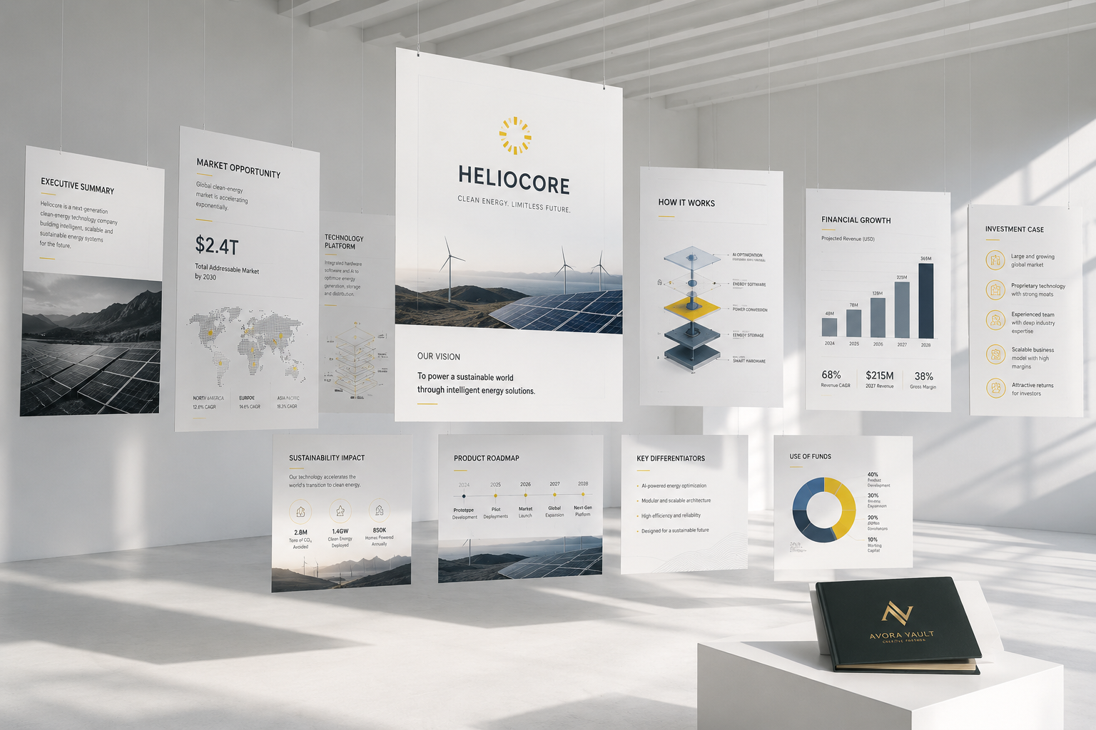 HELIOCORE Investor System — Brand Communication concept project by AVORA Vault