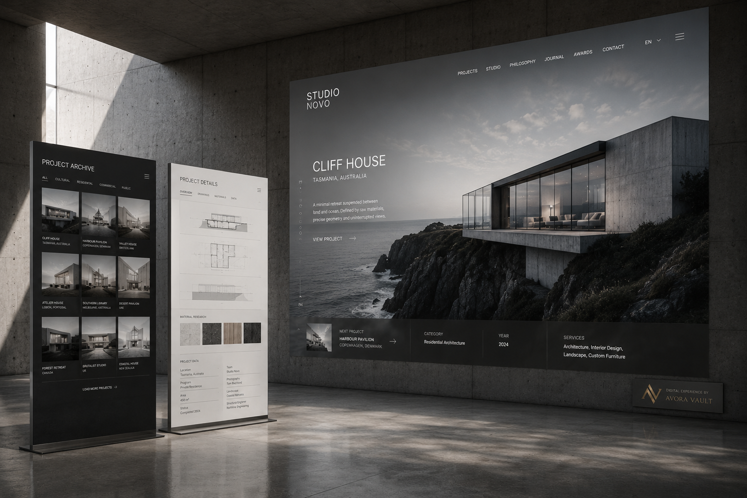 Studio Novo — Digital Experiences concept project by AVORA Vault