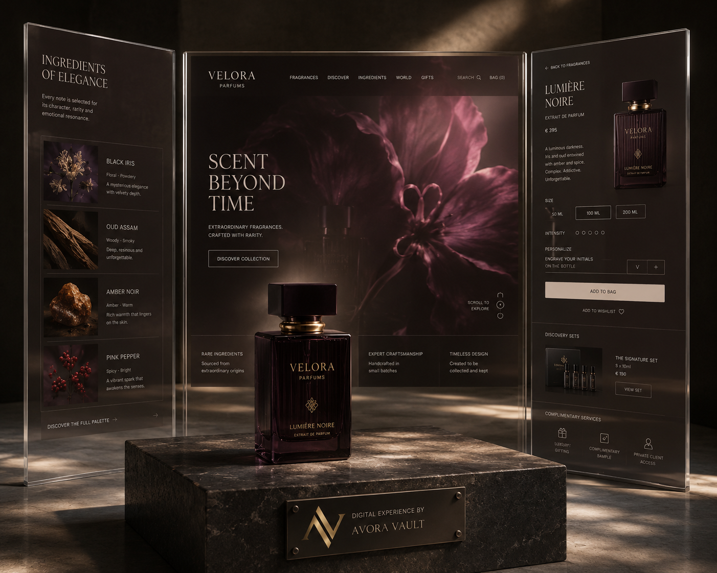 VELORA Parfums — Digital Experiences concept project by AVORA Vault